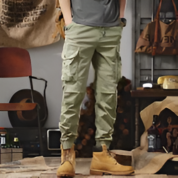 Cargo Trousers Stylish Retro Men's Handsome Outdoor Sports Footband Leisure Cargo Pants