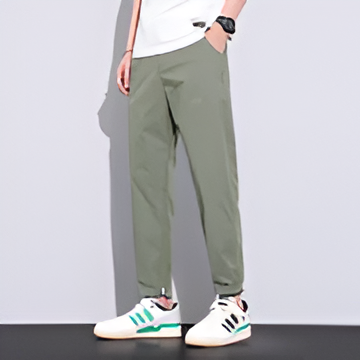 Men's Casual Pants Summer New Fashionable Loose Straight Pants Summer Ice Silk Comfortable Pants Men's All-match