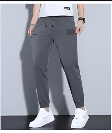 Men's New Fashion breathable bundle foot ice silk casual pants