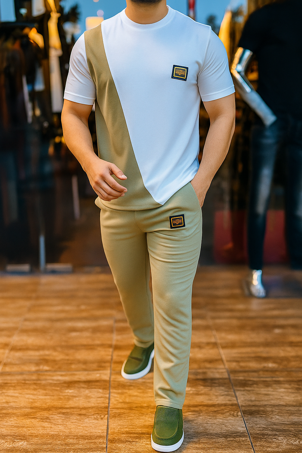 l⏰Men's Casual Crew Neck Top and Pants Set