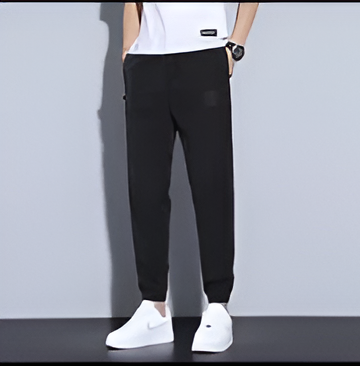 Men's New Fashion breathable bundle foot ice silk casual pants